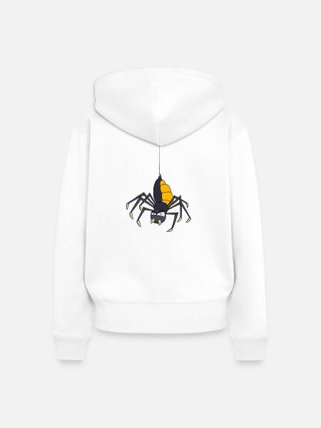 Spinne - Frauen Premium Bio Zip Hoodie - Weiß