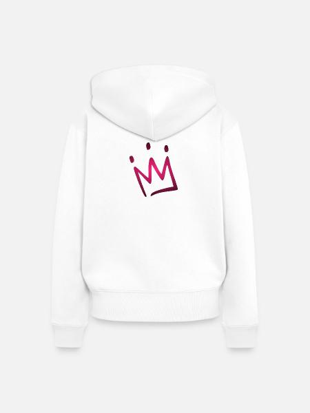 Krone Rosa - Frauen Premium Bio Zip Hoodie - Weiß