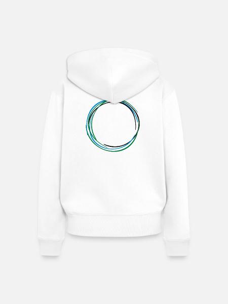 Ring Kreis Circle Zirkel 3 - Frauen Premium Bio Zip Hoodie - Weiß