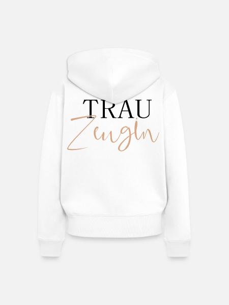 Trauzeugin - Frauen Premium Bio Zip Hoodie - Weiß