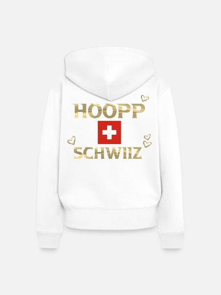 Hopp Schwiiz - Frauen Premium Bio Zip Hoodie - Weiß