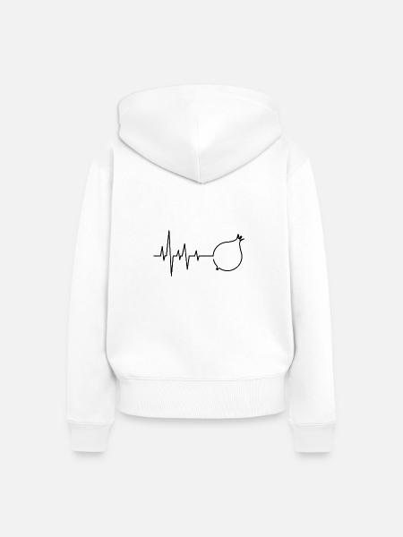 Zwiebel Herzschlag - Frauen Premium Bio Zip Hoodie - Weiß