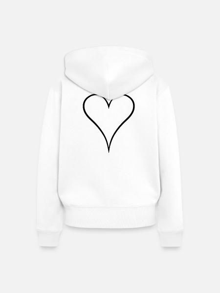Herz Design neu Schwarz - Frauen Premium Bio Zip Hoodie - Weiß