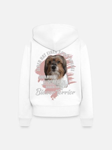 Biewer Terrier schöner Spruch - Frauen Premium Bio Zip Hoodie - Weiß