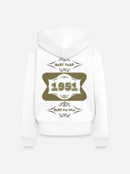 1951 - Frauen Premium Bio Zip Hoodie - Weiß
