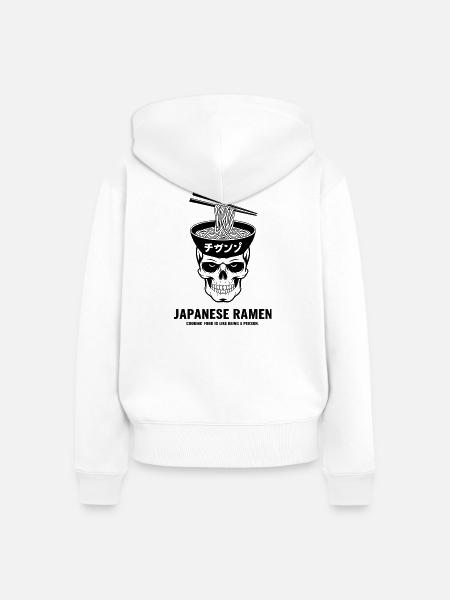 Japanese Ramen - Frauen Premium Bio Zip Hoodie - Weiß