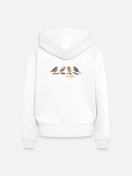 Vögeln - Frauen Premium Bio Zip Hoodie - Weiß