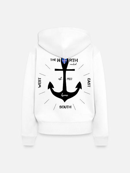 Anker Island Urlaub - Frauen Premium Bio Zip Hoodie - Weiß