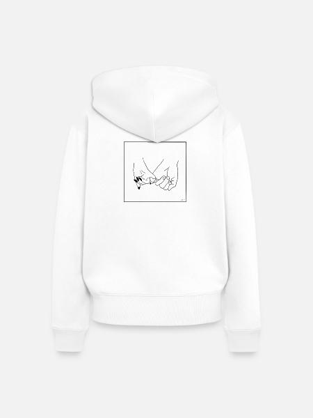hand in hand - Frauen Premium Bio Zip Hoodie - Weiß
