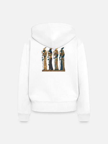 Pharaonisches Design 5 - Frauen Premium Bio Zip Hoodie - Weiß