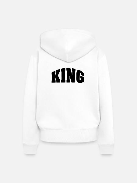 KING - Frauen Premium Bio Zip Hoodie - Weiß