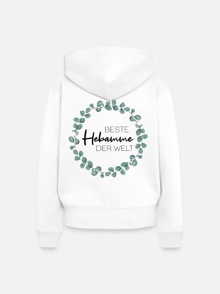 Beste Hebamme der Welt - Frauen Premium Bio Zip Hoodie - Weiß