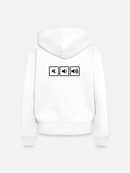 Lautstärke - Frauen Premium Bio Zip Hoodie - Weiß