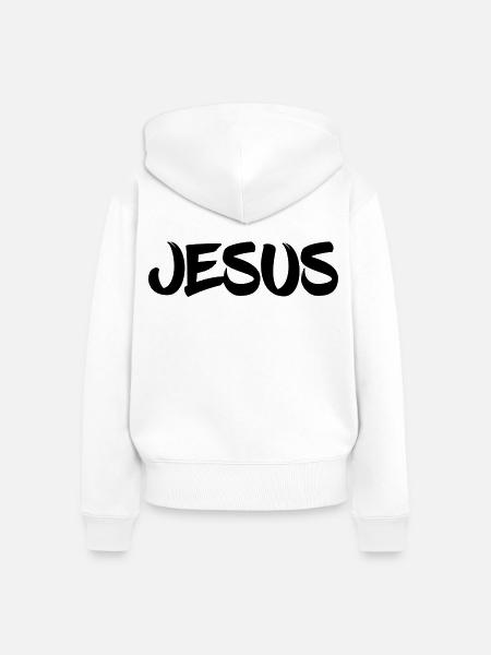 Jesus - Frauen Premium Bio Zip Hoodie - Weiß