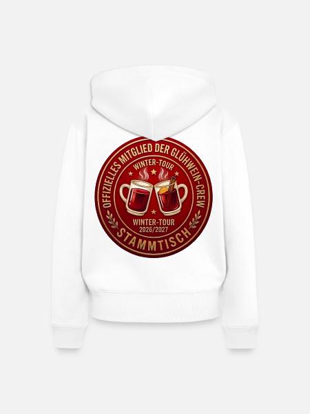 Winter Stammtisch Abzeichen Glühwein Crew - Frauen Premium Bio Zip Hoodie - Weiß