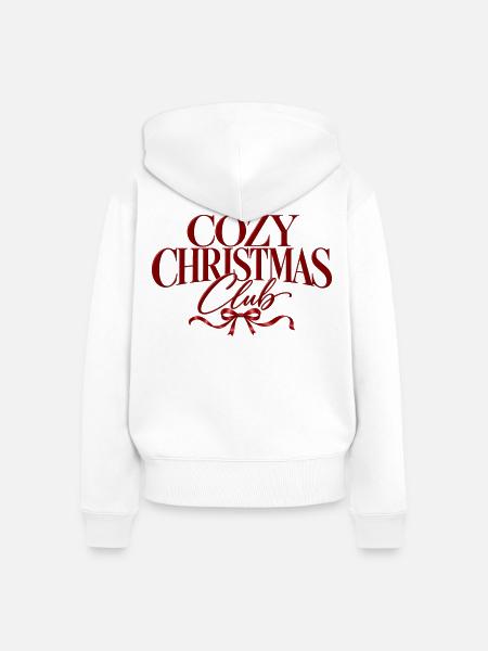 Cozy Christmas Club - Frauen Premium Bio Zip Hoodie - Weiß