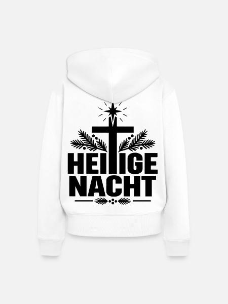 Heilige Nacht Kreuzstern - Frauen Premium Bio Zip Hoodie - Weiß