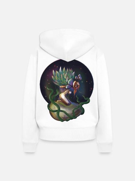 Helle Nymphe Sukkulentenpflanze - Frauen Premium Bio Zip Hoodie - Weiß