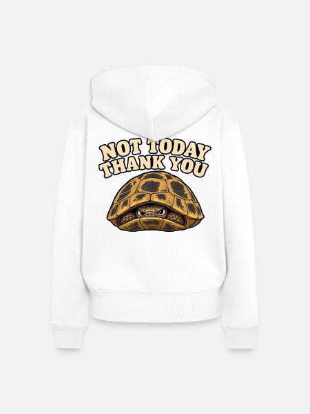 Nicht heute, Schildkröte - Frauen Premium Bio Zip Hoodie - Weiß