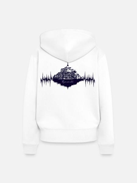 Mont-Saint-Michel, Normandie, Frankreich - Frauen Premium Bio Zip Hoodie - Weiß