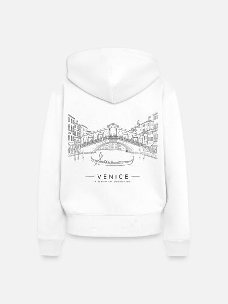 Venedig Rialto-Brücke - Frauen Premium Bio Zip Hoodie - Weiß