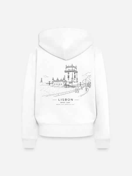 Lissabonner Belem-Turm - Frauen Premium Bio Zip Hoodie - Weiß