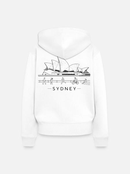 Sydney Opernhaus Linienkunst - Frauen Premium Bio Zip Hoodie - Weiß