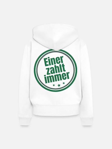 Einer zahlt immer Steuerzahler - Frauen Premium Bio Zip Hoodie - Weiß