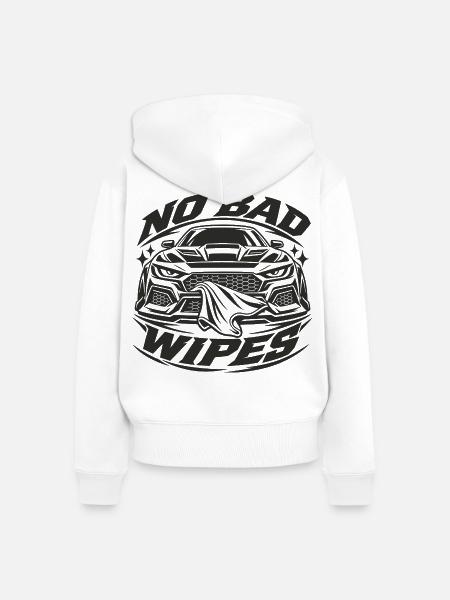 No Bad Wipes Autografik Front - Frauen Premium Bio Zip Hoodie - Weiß