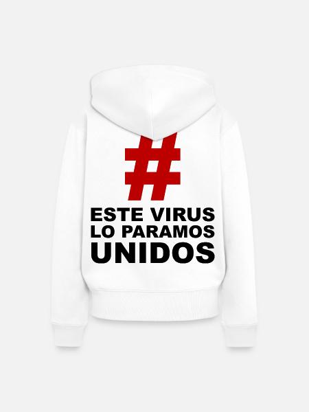 Wir stoppen dieses Virus gemeinsam - Frauen Premium Bio Zip Hoodie - Weiß