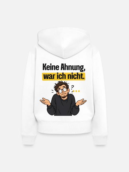 Keine Ahnung, war ich nicht - Frauen Premium Bio Zip Hoodie - Weiß