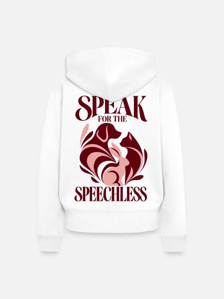 Speak For The Speechless - Frauen Premium Bio Zip Hoodie - Weiß