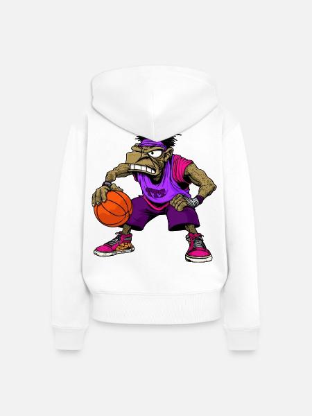 B-Ball Hip-Hop Rap - Frauen Premium Bio Zip Hoodie - Weiß