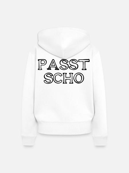 Passt scho Schriftzug handgezeichnet - Frauen Premium Bio Zip Hoodie - Weiß