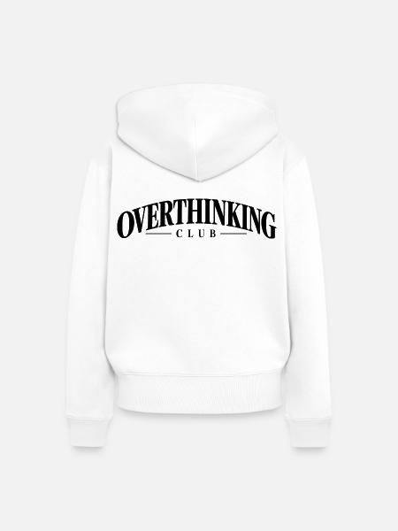 Overthinking Club – Minimalist Statement - Frauen Premium Bio Zip Hoodie - Weiß