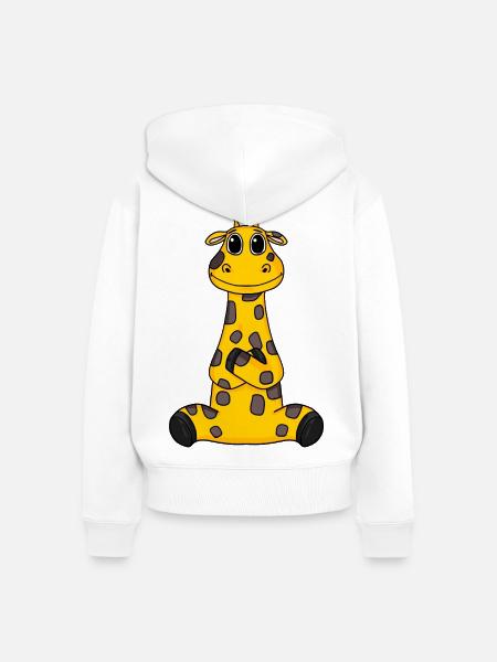 Giraffe - Frauen Premium Bio Zip Hoodie - Weiß