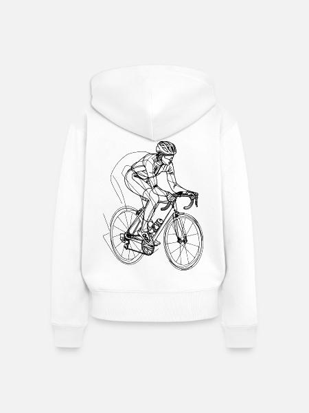 Radfahrer Skizze - Frauen Premium Bio Zip Hoodie - Weiß