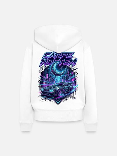 Carpe_Noctem_-_Cyberpunk_-_1 - Frauen Premium Bio Zip Hoodie - Weiß