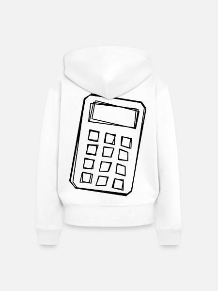 Taschenrechner handgezeichnet - Frauen Premium Bio Zip Hoodie - Weiß