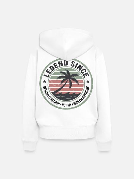 Retro Palmeninsel Sunset - Frauen Premium Bio Zip Hoodie - Weiß