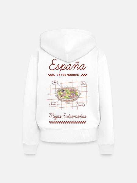 Migas Extremeñas - Frauen Premium Bio Zip Hoodie - Weiß