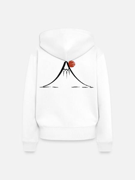 Mount Fuji - Frauen Premium Bio Zip Hoodie - Weiß