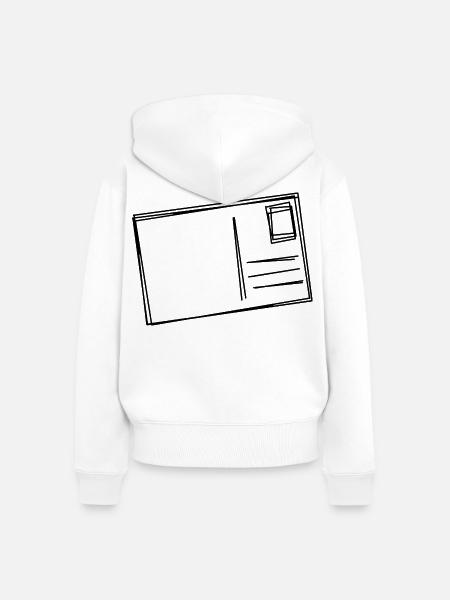 Postkarte handgezeichnet - Frauen Premium Bio Zip Hoodie - Weiß