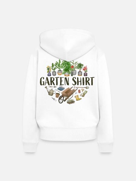 Garten Shirt - Frauen Premium Bio Zip Hoodie - Weiß