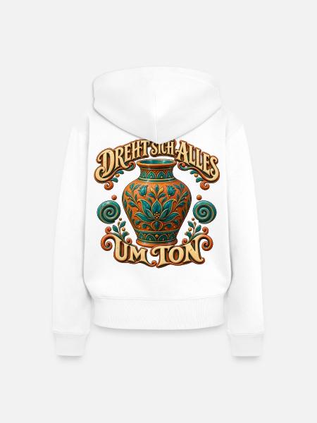 Dreht sich Alles um Ton - Frauen Premium Bio Zip Hoodie - Weiß