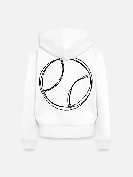 Tennisball handgezeichnet - Frauen Premium Bio Zip Hoodie - Weiß