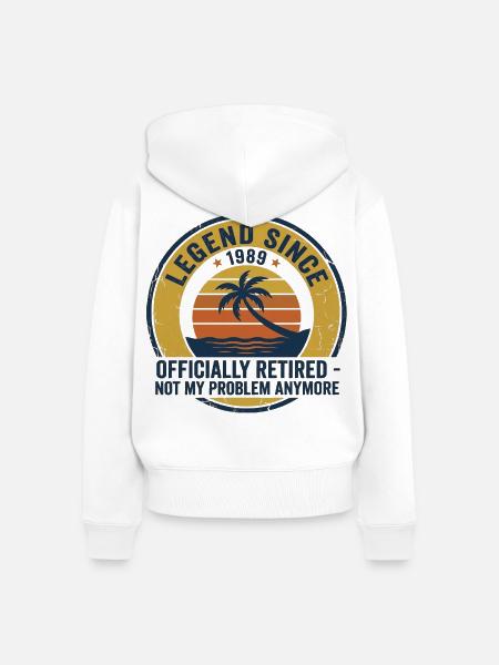 Legende Seit 1989 Ruhestand - Frauen Premium Bio Zip Hoodie - Weiß