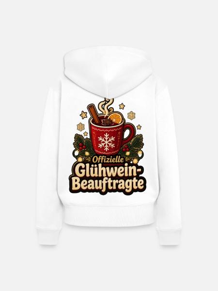 Offizielle Glühwein-Beauftragte Weihnachtsmarkt - Frauen Premium Bio Zip Hoodie - Weiß