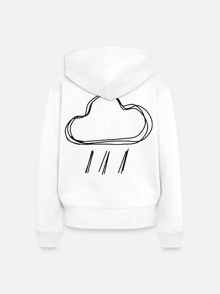 Regenwolke handgezeichnet - Frauen Premium Bio Zip Hoodie - Weiß