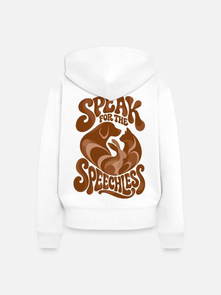 Speak For The Speechless - Frauen Premium Bio Zip Hoodie - Weiß